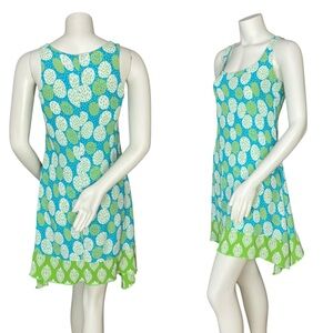 Loco Lindo Dress Polka Dot‎ Green Blue White Sleeveless Scoop Neck Summer FLAWS